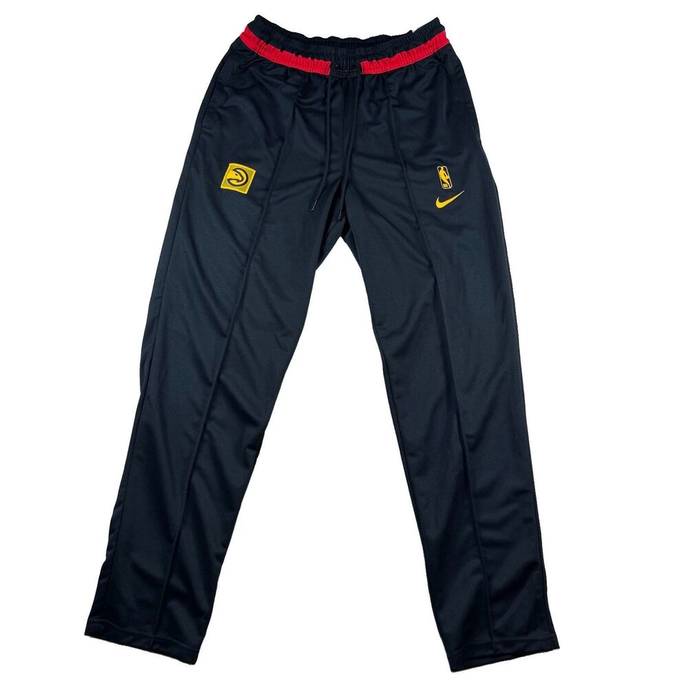 Nike NBA Atlanta Hawks Dri-Fit Track Pants Black Men M Logo Stretch Comfort NWT